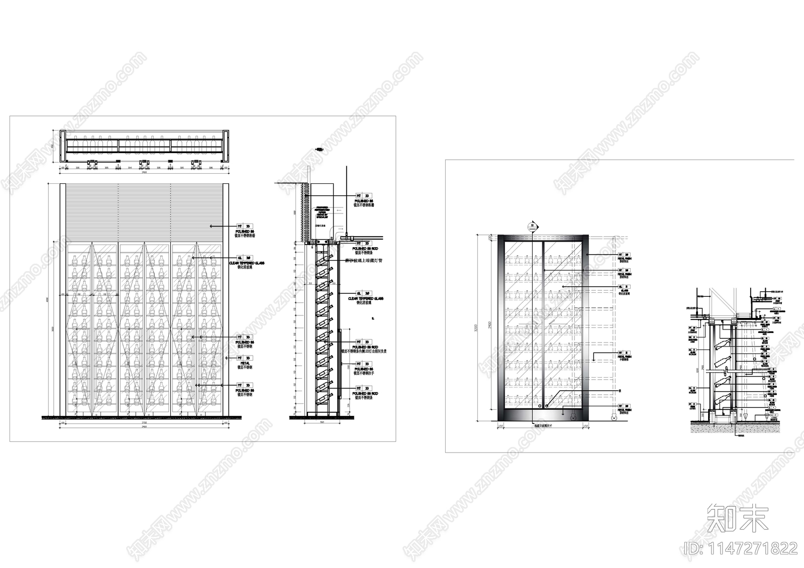 酒柜详图施工图下载【ID:1147271822】