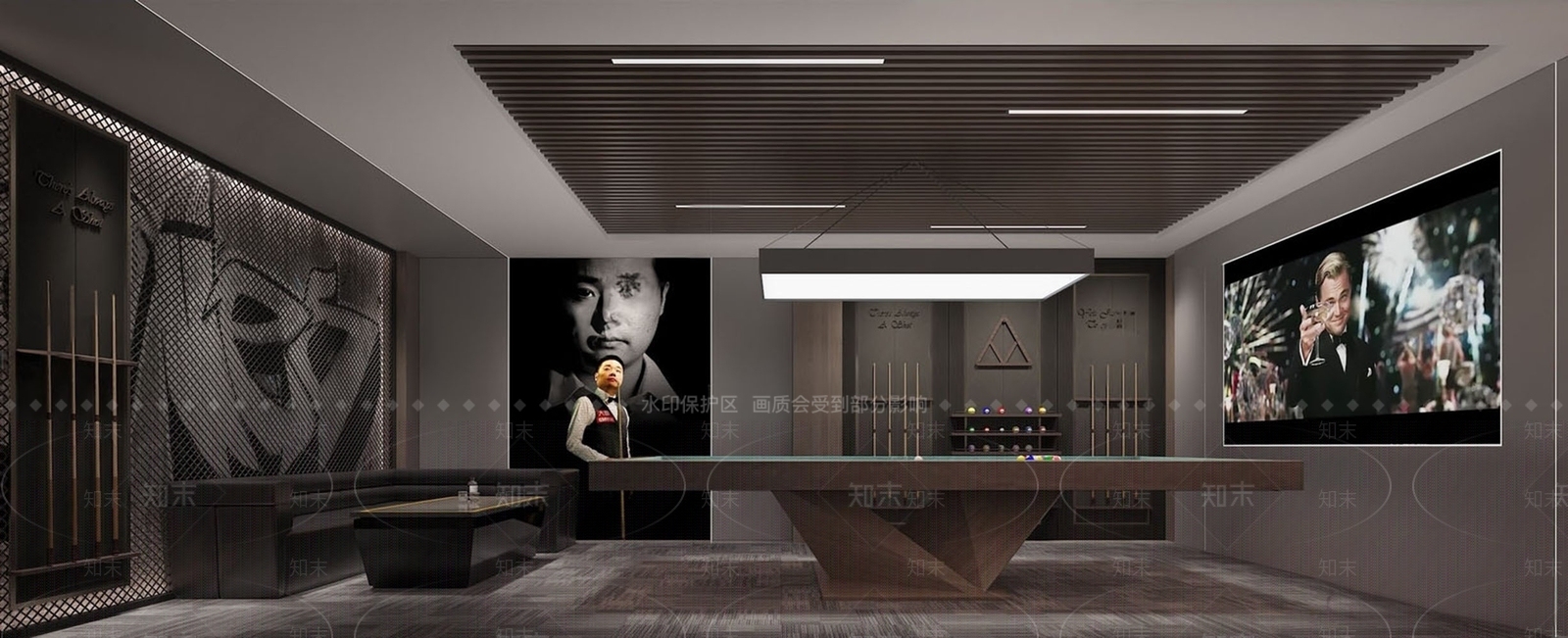 现代台球室SU模型下载【ID:1147271479】
