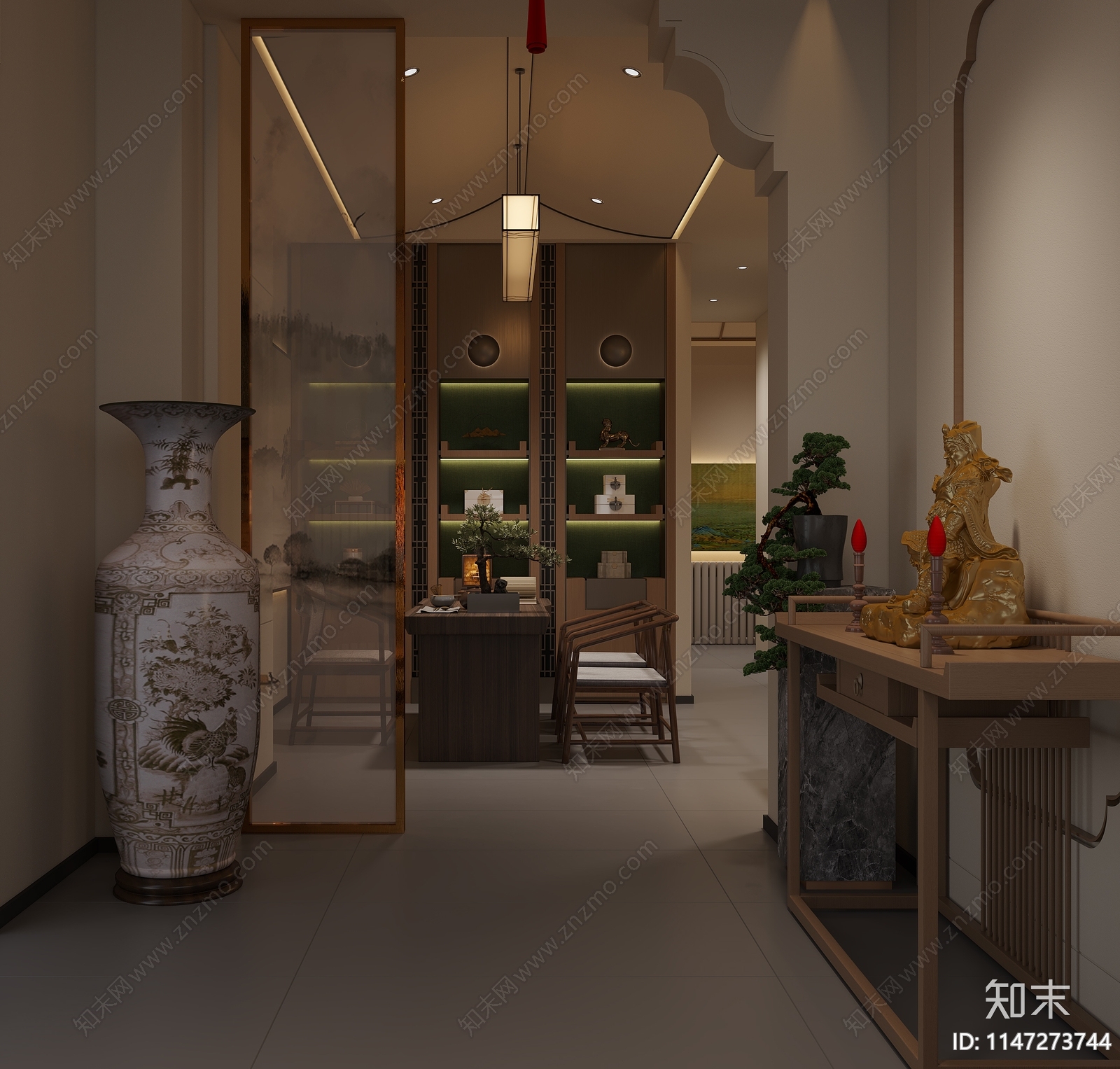 新中式针灸馆3D模型下载【ID:1147273744】