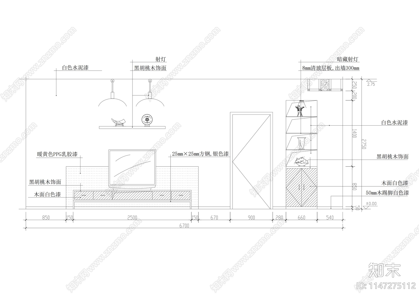 多种客厅电视背景造型墙详图cad施工图下载【ID:1147275112】