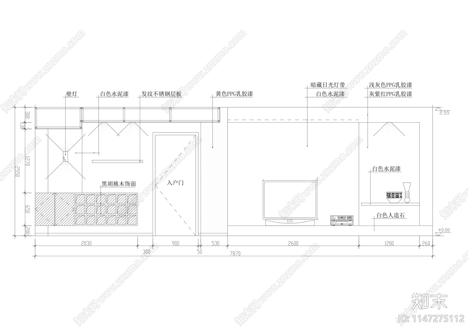 多种客厅电视背景造型墙详图cad施工图下载【ID:1147275112】