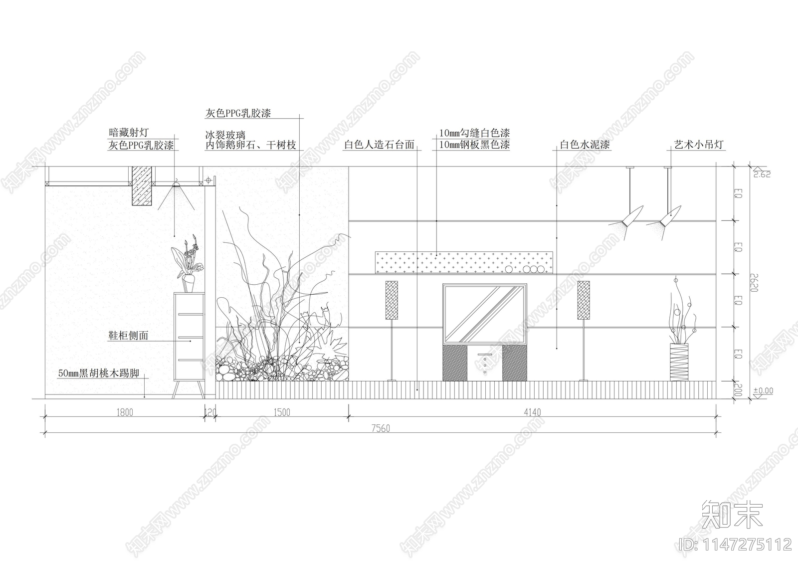 多种客厅电视背景造型墙详图cad施工图下载【ID:1147275112】