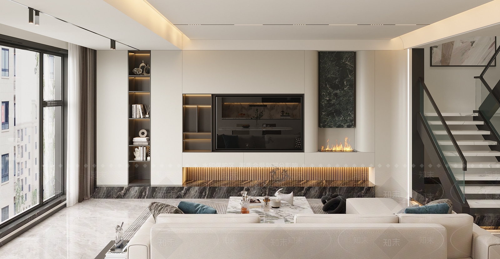 现代电视背景3D模型下载【ID:1147276921】