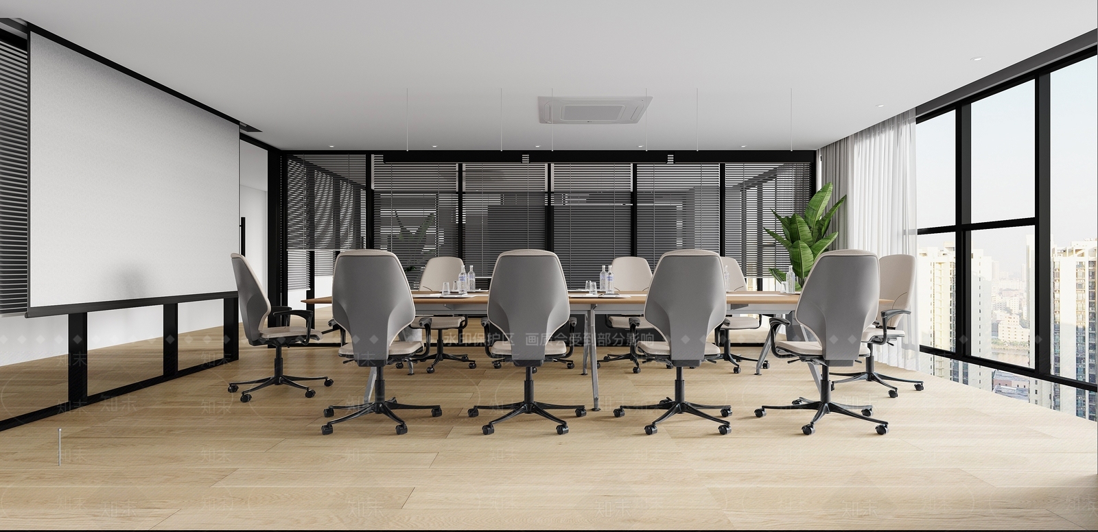 现代办公室大厅3D模型下载【ID:1147279198】
