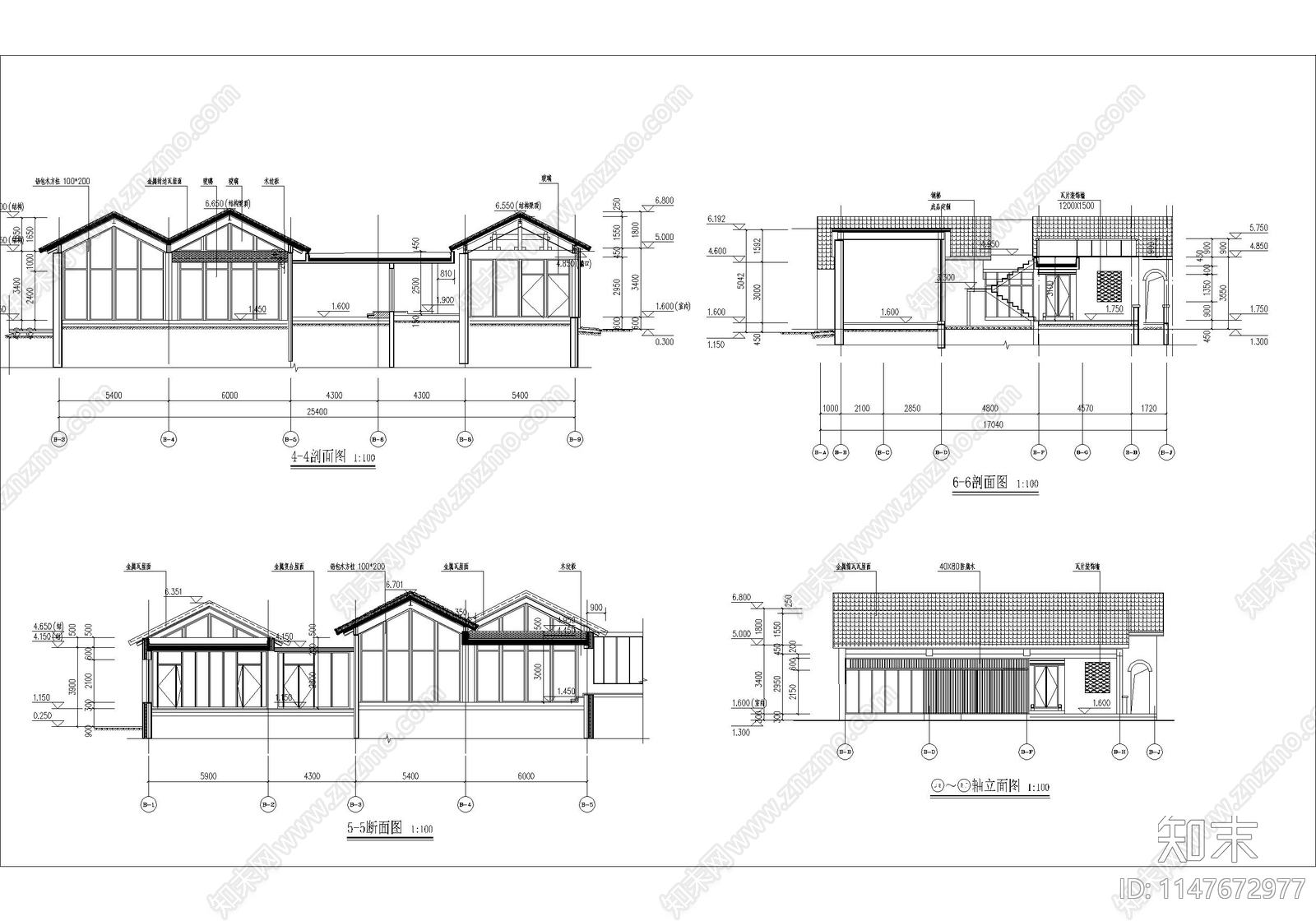 古城历史民居院落商业街建筑cad施工图下载【ID:1147672977】
