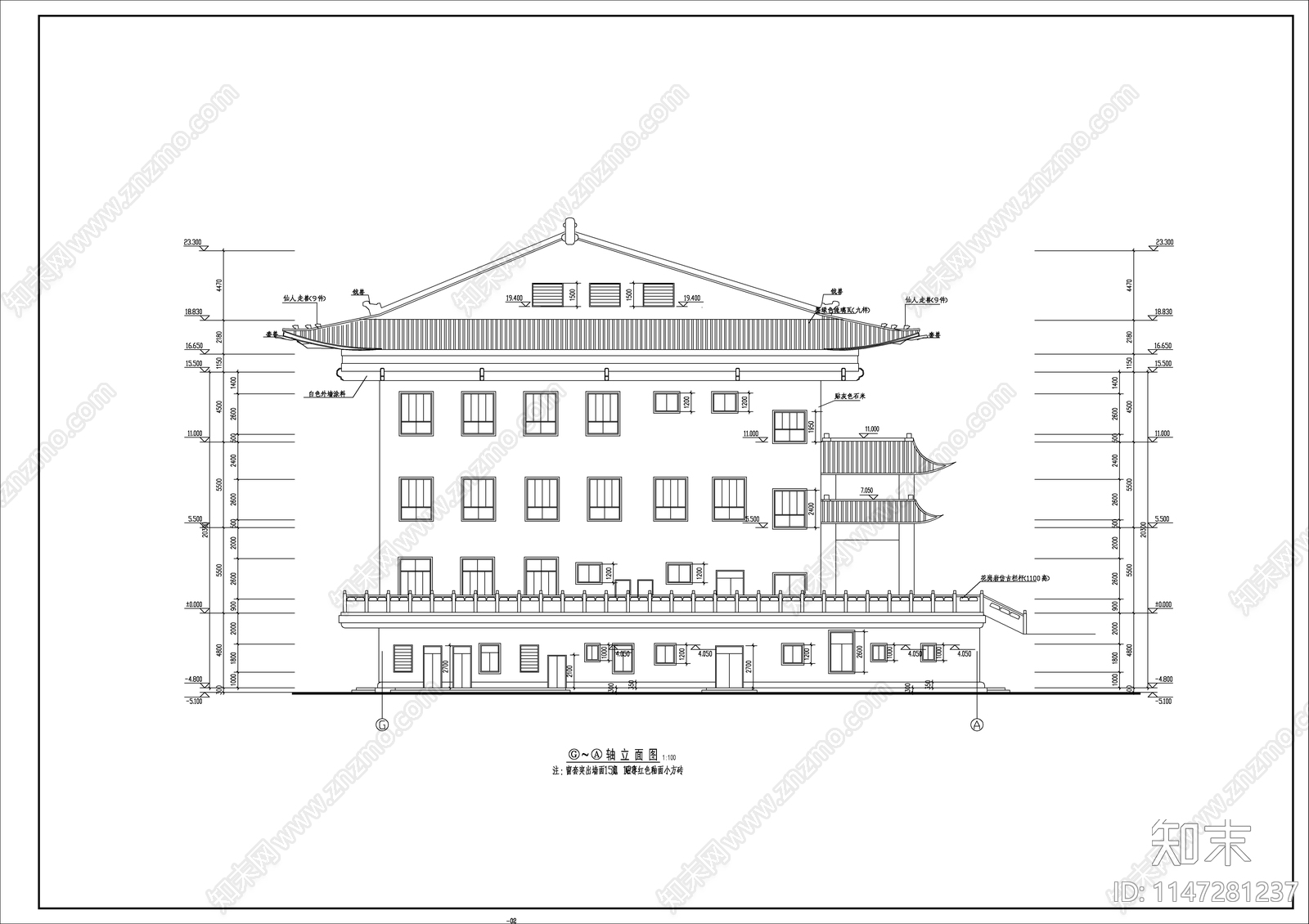 静音寺建筑cad施工图下载【ID:1147281237】