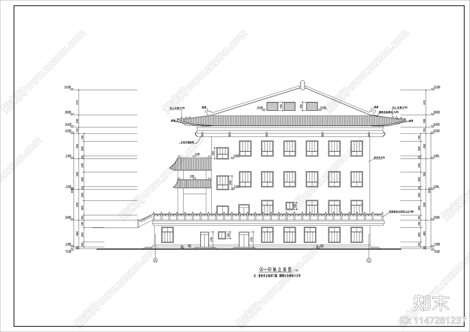 静音寺建筑cad施工图下载【ID:1147281237】