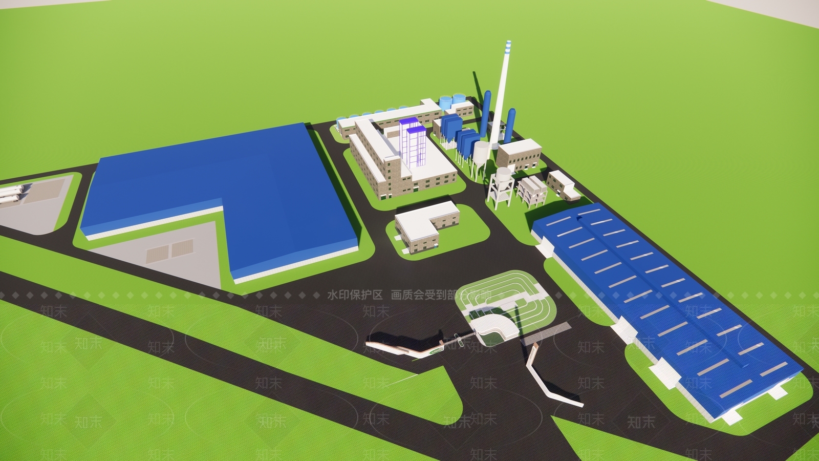 厂区效果图SU模型下载【ID:1147283455】