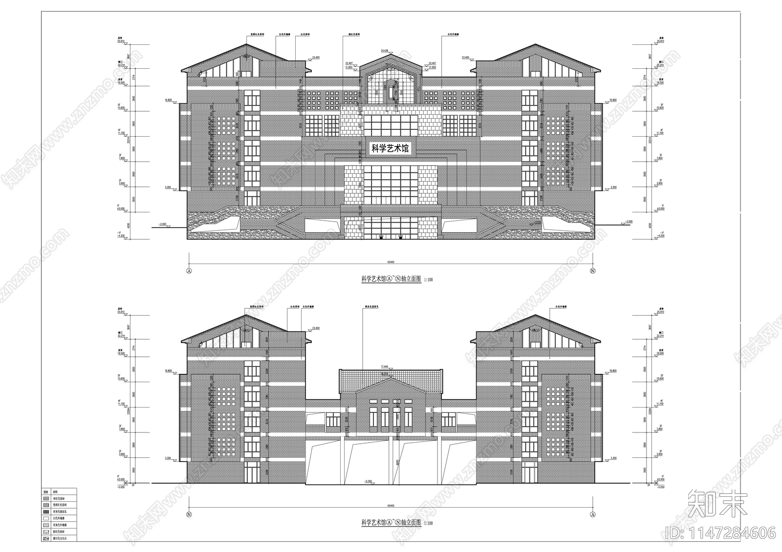 湖南科技大学建筑cad施工图下载【ID:1147284606】