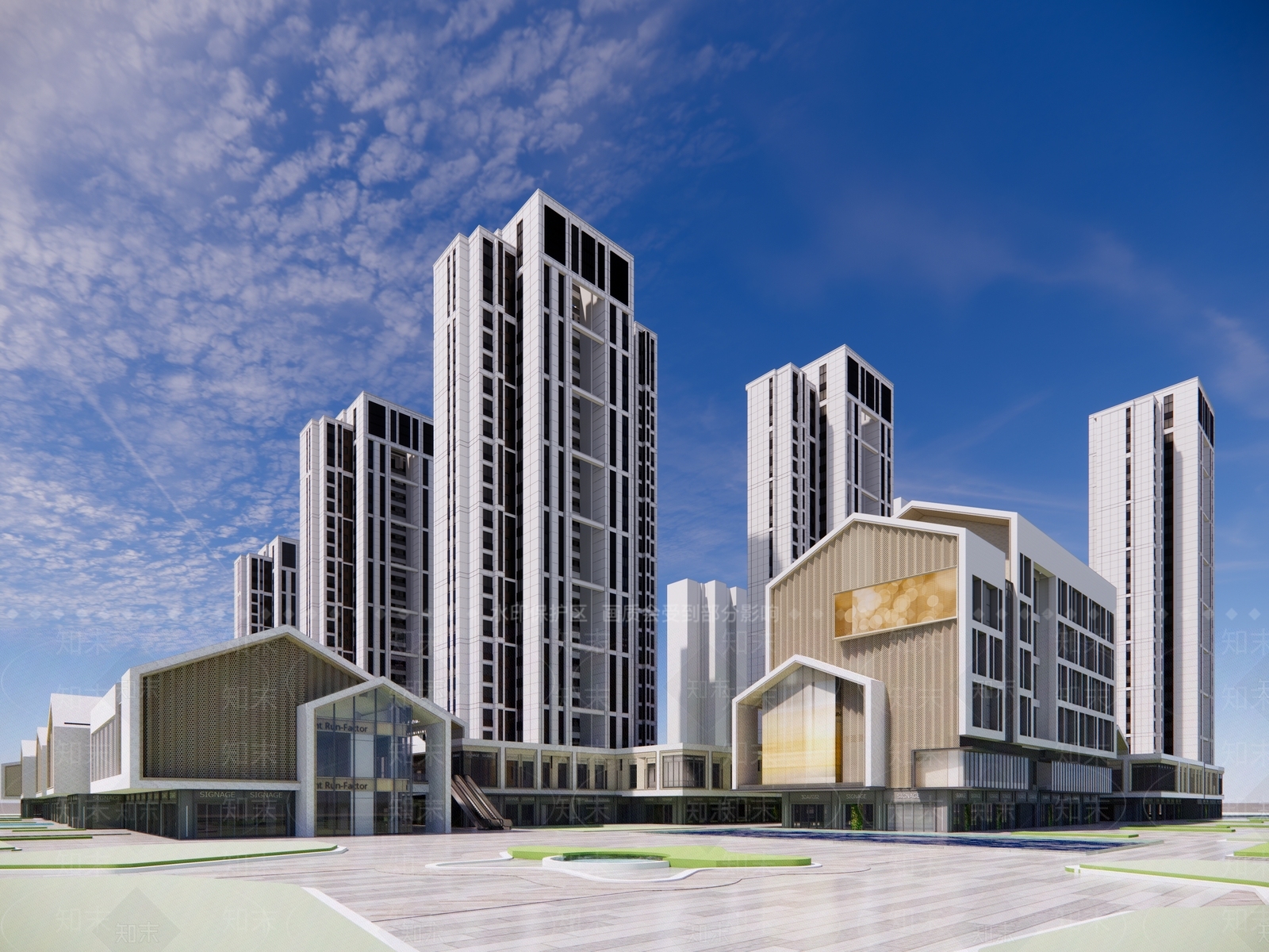 住宅区商业步行街特色商业街SU模型下载【ID:1147287116】