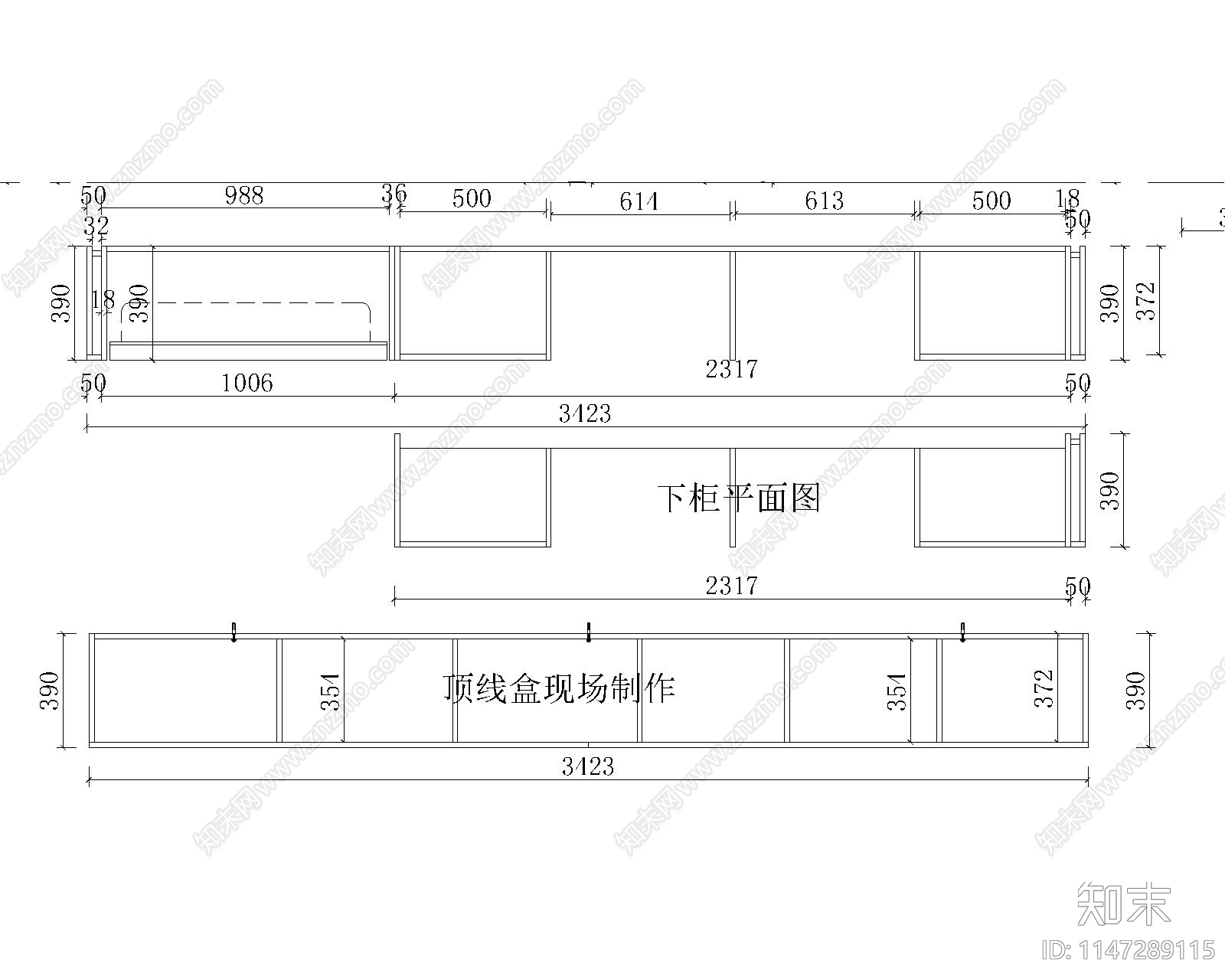 柜体节点cad施工图下载【ID:1147289115】