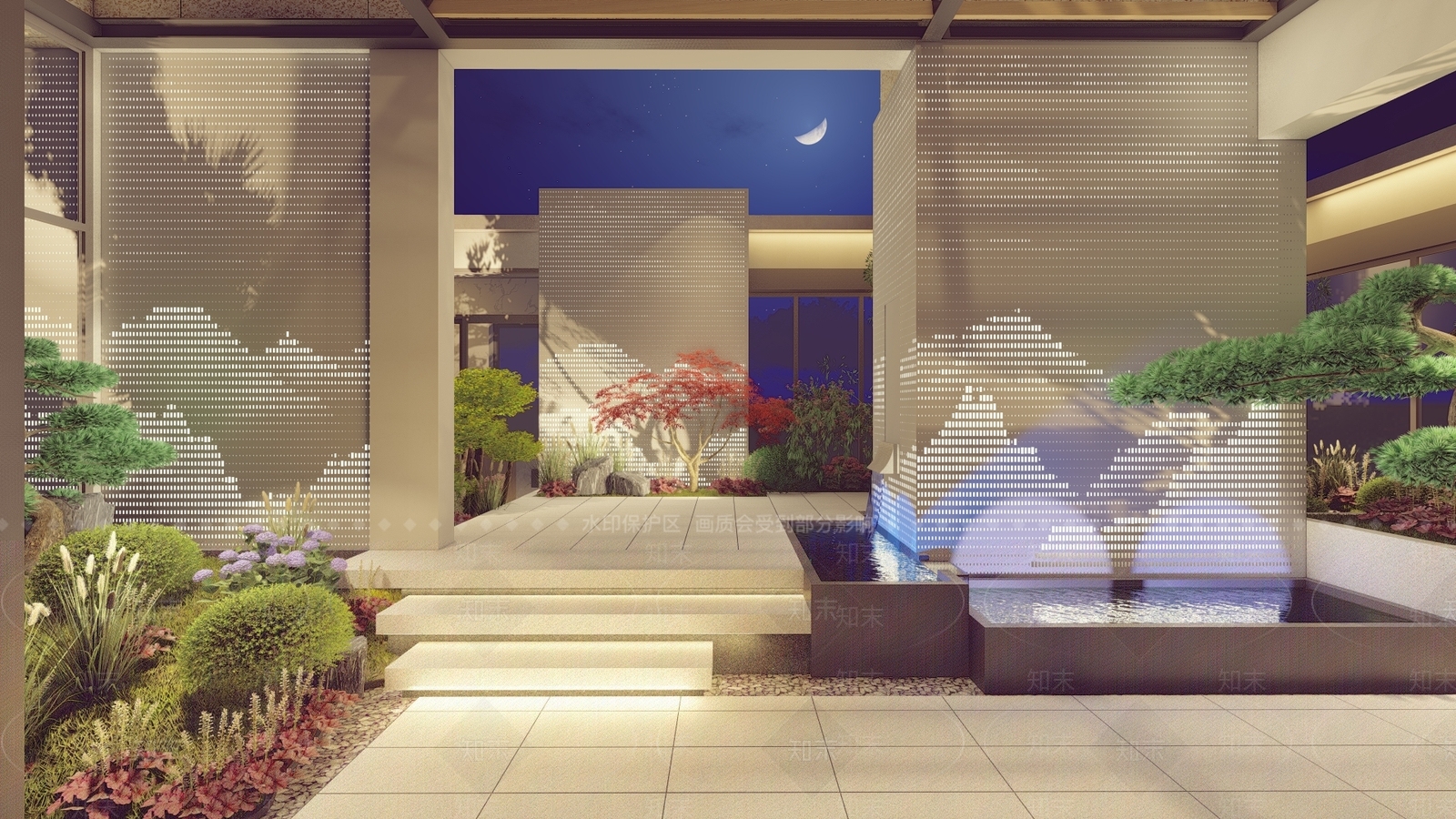 屋顶花园SU模型下载【ID:1182889652】