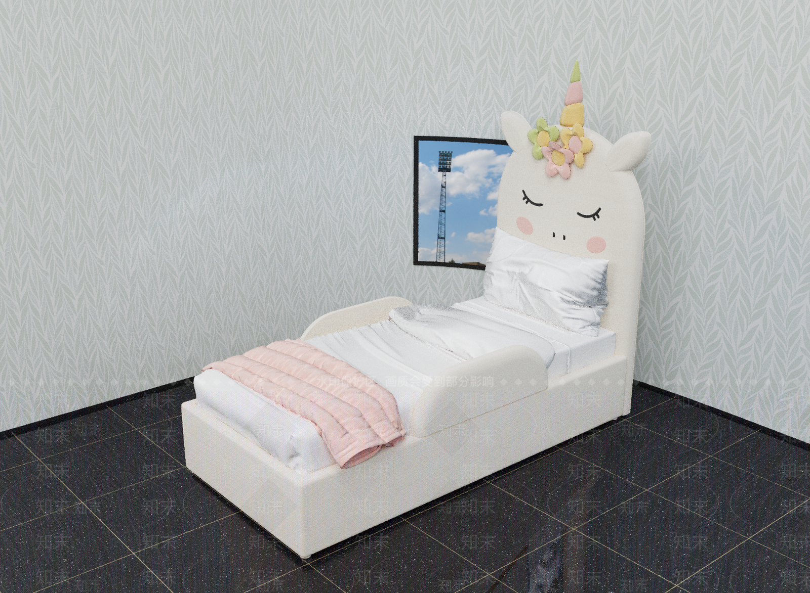 独角兽儿童床3D模型下载【ID:1147291686】