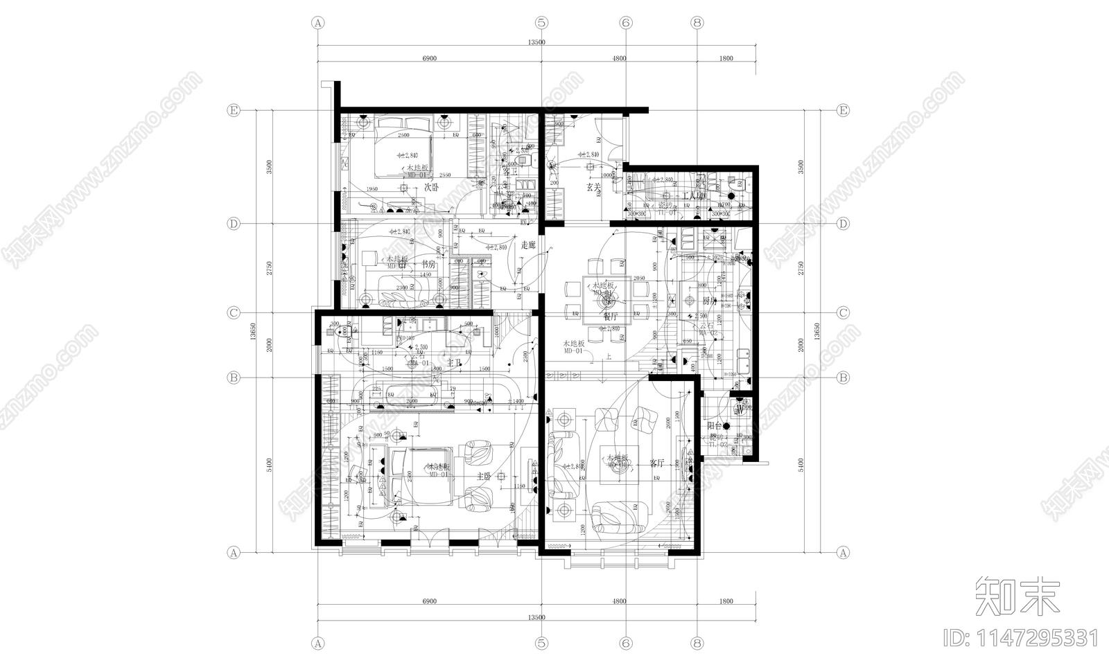 108套别墅室内施工图下载【ID:1147295331】