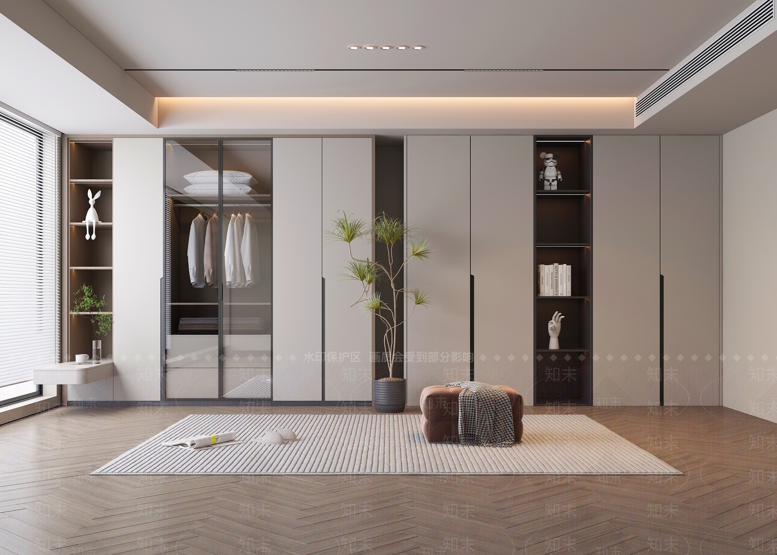 现代风格衣柜SU模型下载【ID:1147295584】