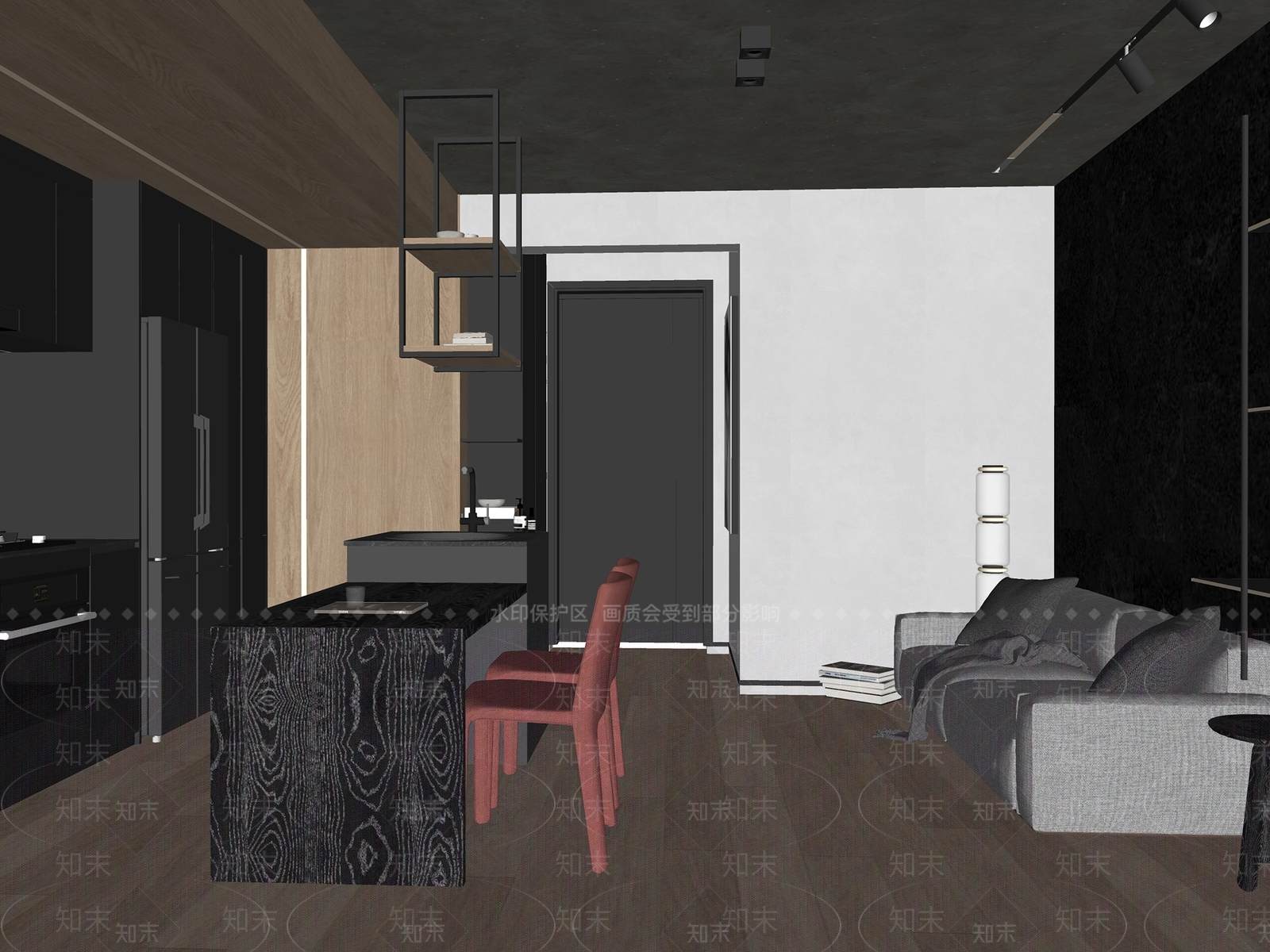 现代单身公寓SU模型下载【ID:1147296010】