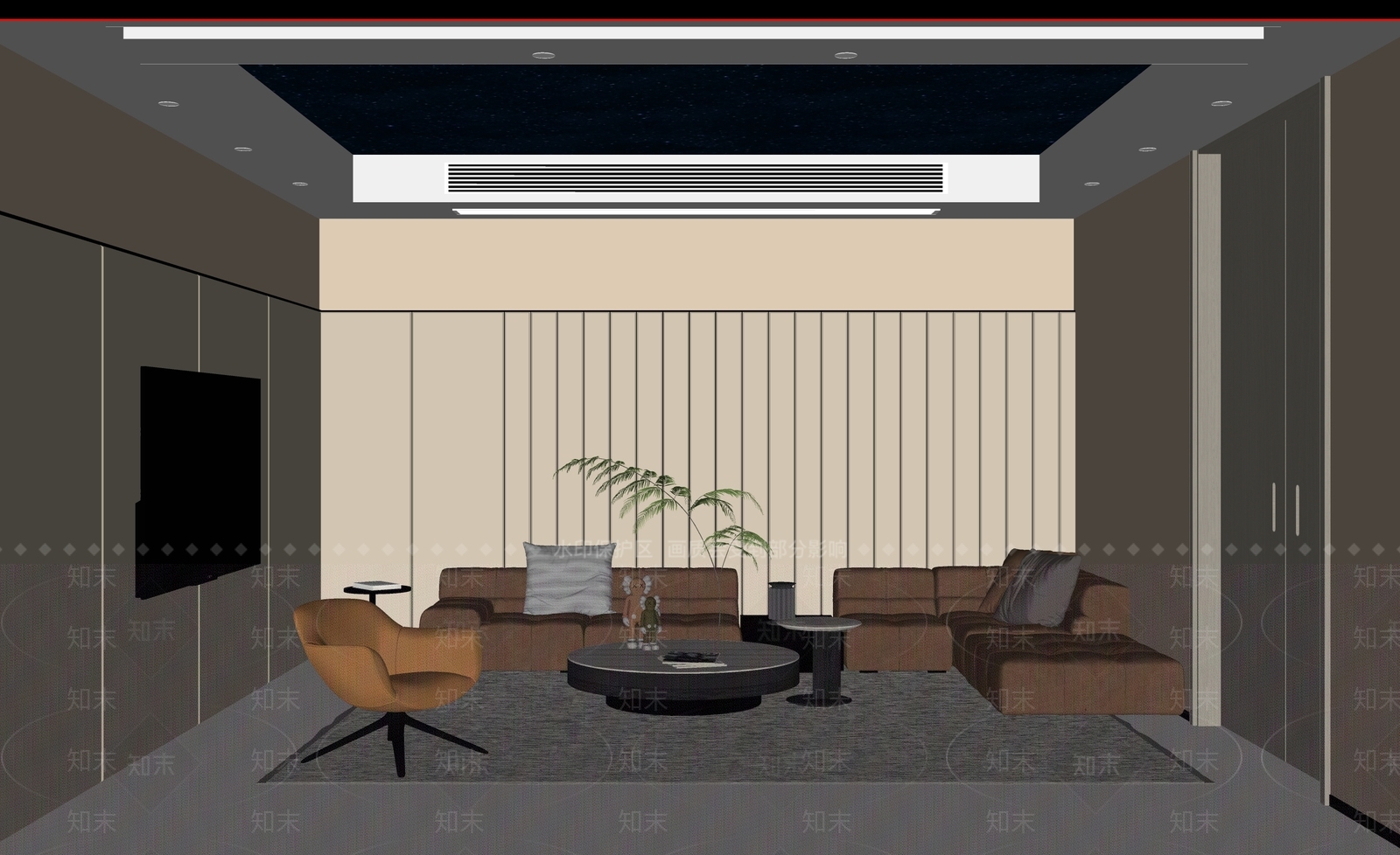 现代影音室SU模型下载【ID:1147296498】