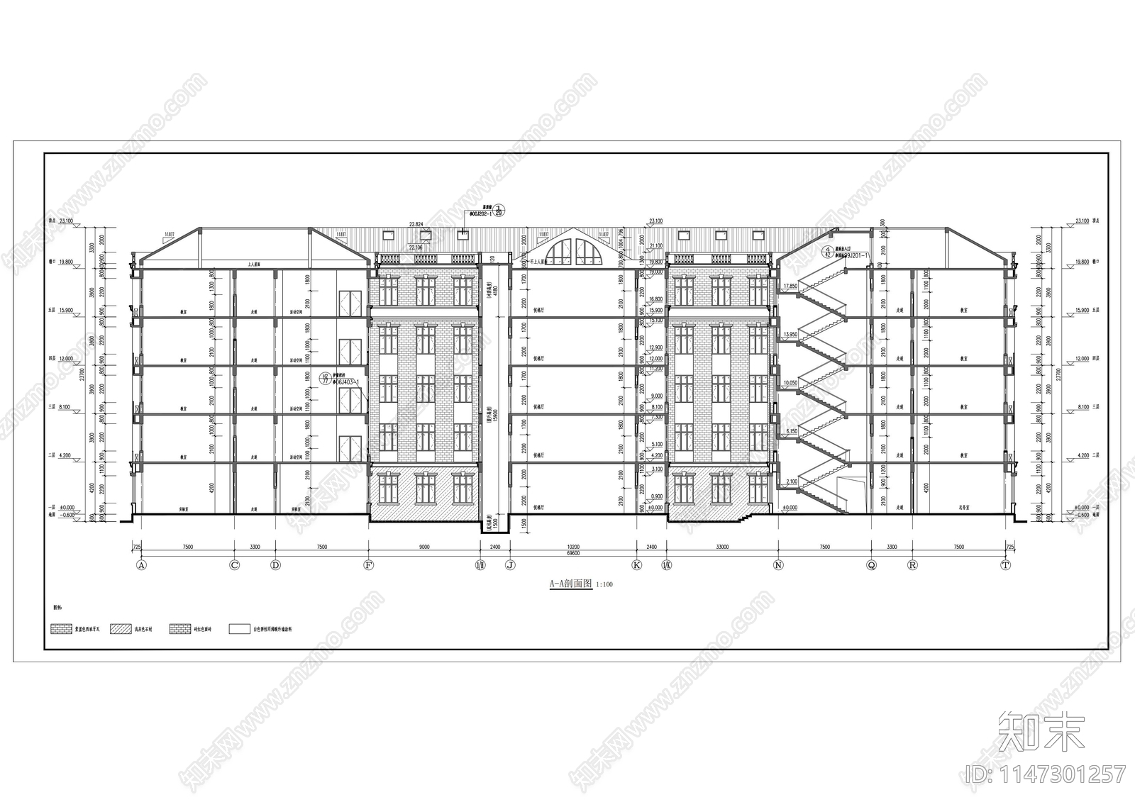 学校建筑cad施工图下载【ID:1147301257】