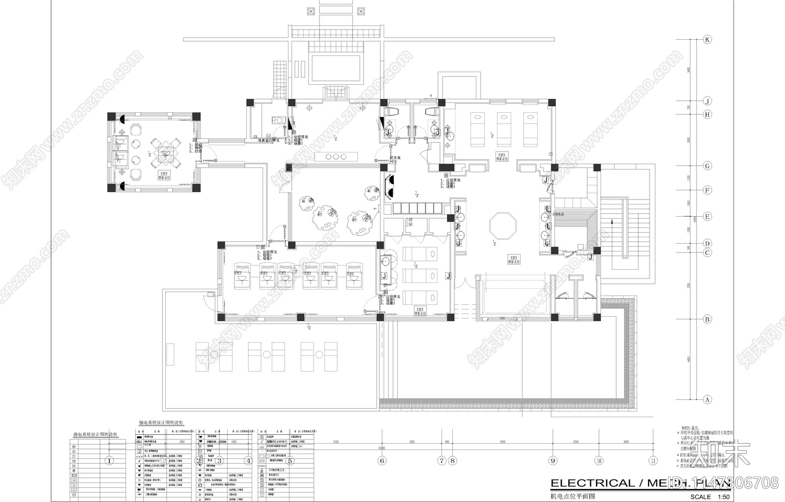 SPA室内cad施工图下载【ID:1147306708】