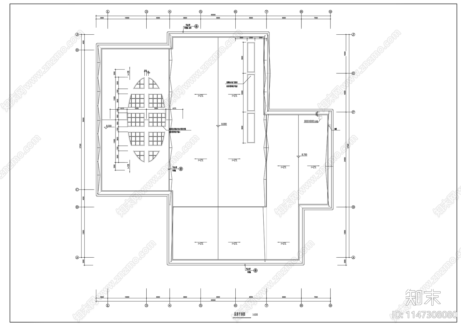 雷克萨斯4S店建筑图cad施工图下载【ID:1147308080】