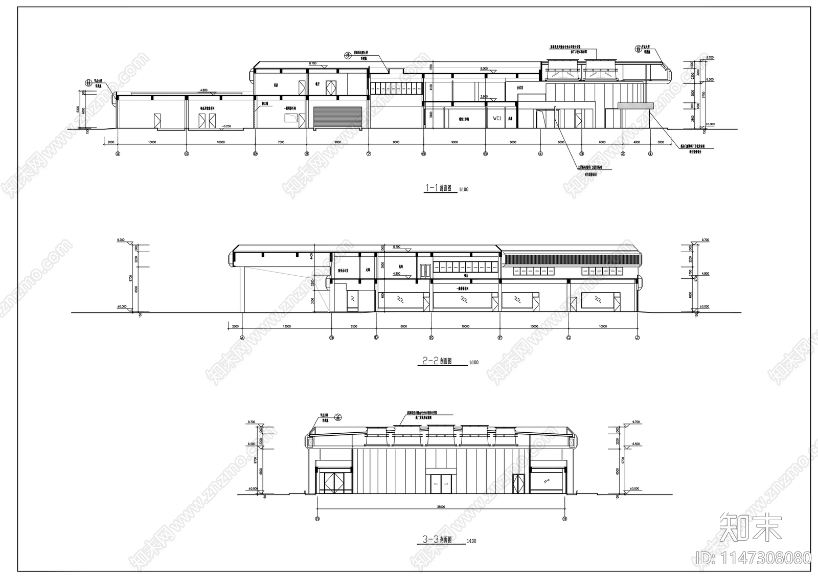 雷克萨斯4S店建筑图cad施工图下载【ID:1147308080】