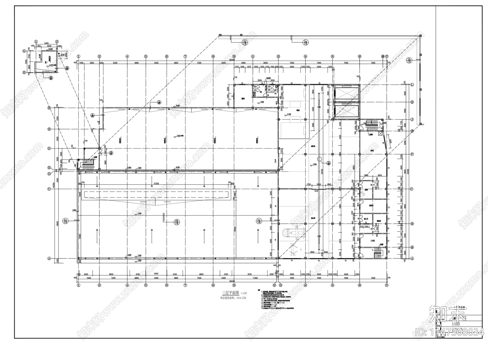 大众4S店建筑cad施工图下载【ID:1147308034】