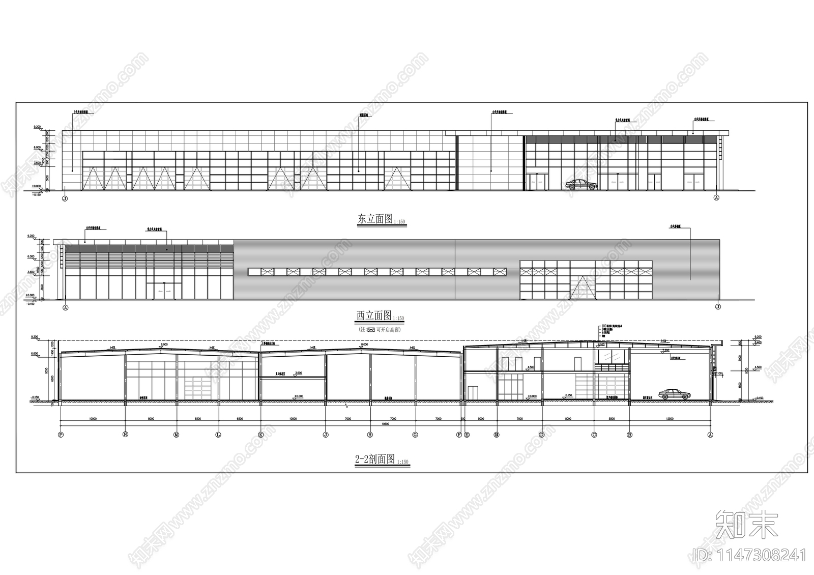 宝马4S店建筑cad施工图下载【ID:1147308241】