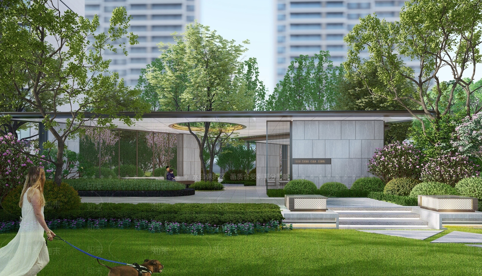 中央花园活动区SU模型下载【ID:1147308642】