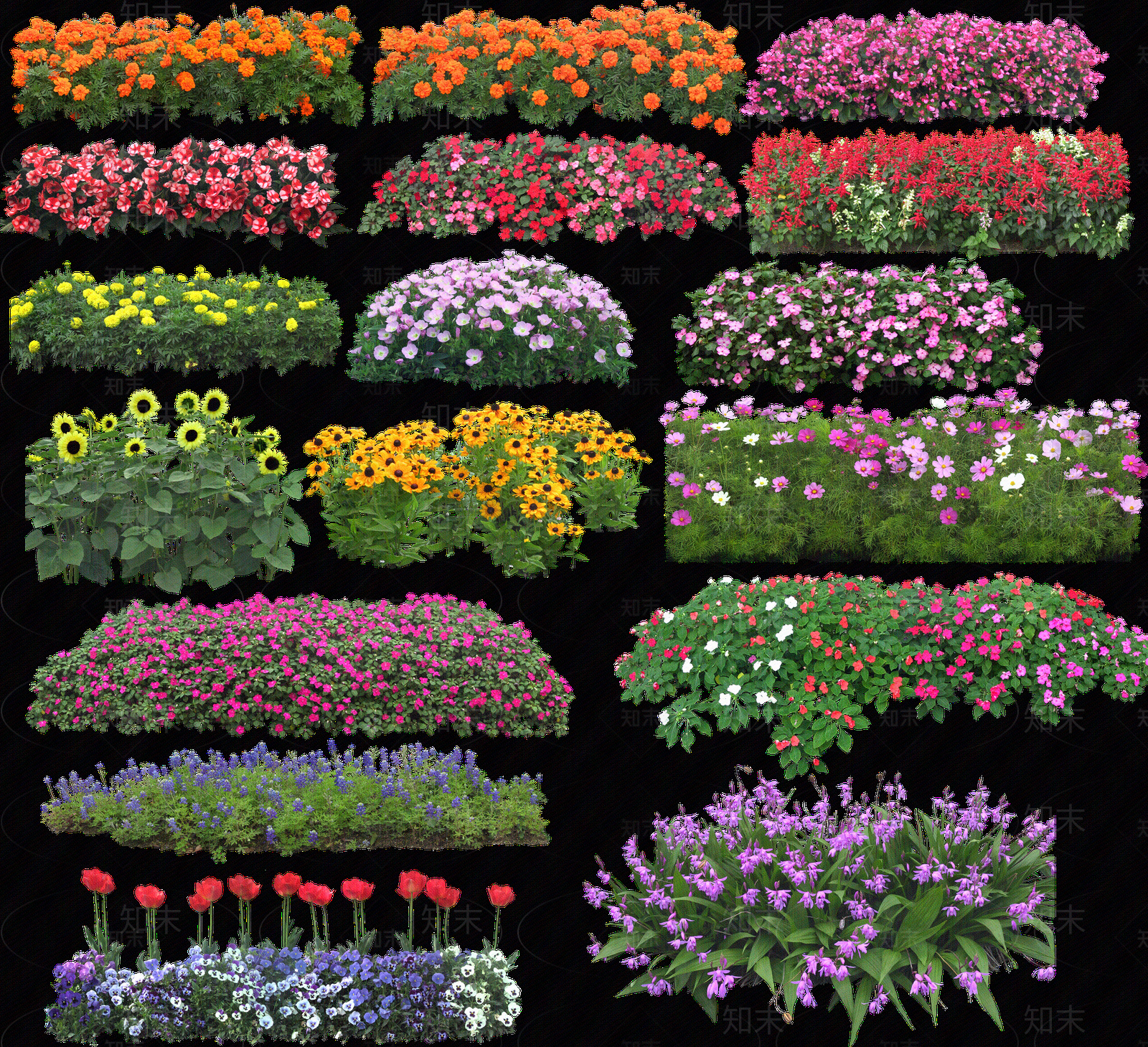 PSD免抠花境素材贴图下载【ID:1147309185】