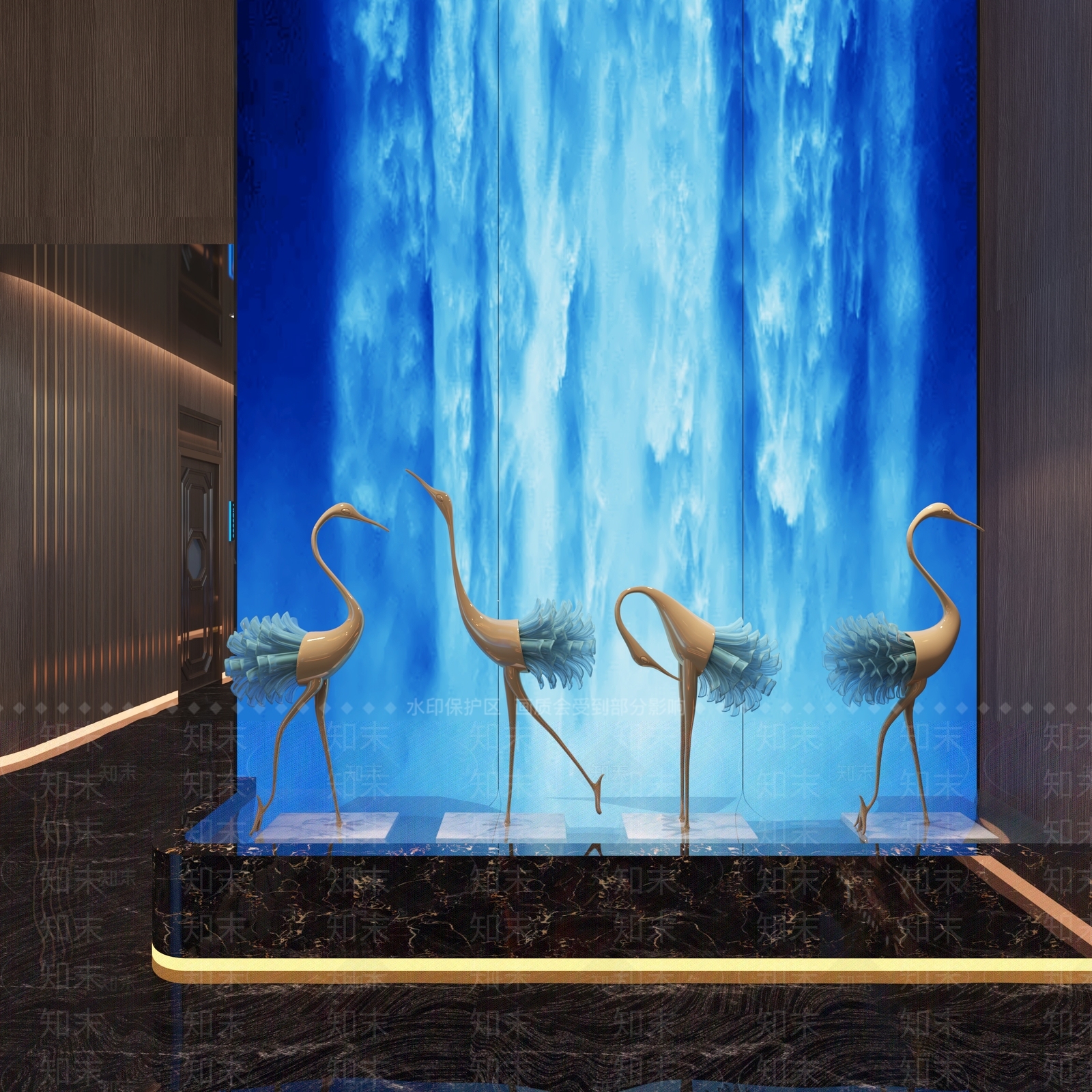 新中式洗浴大厅3D模型下载【ID:1147309451】