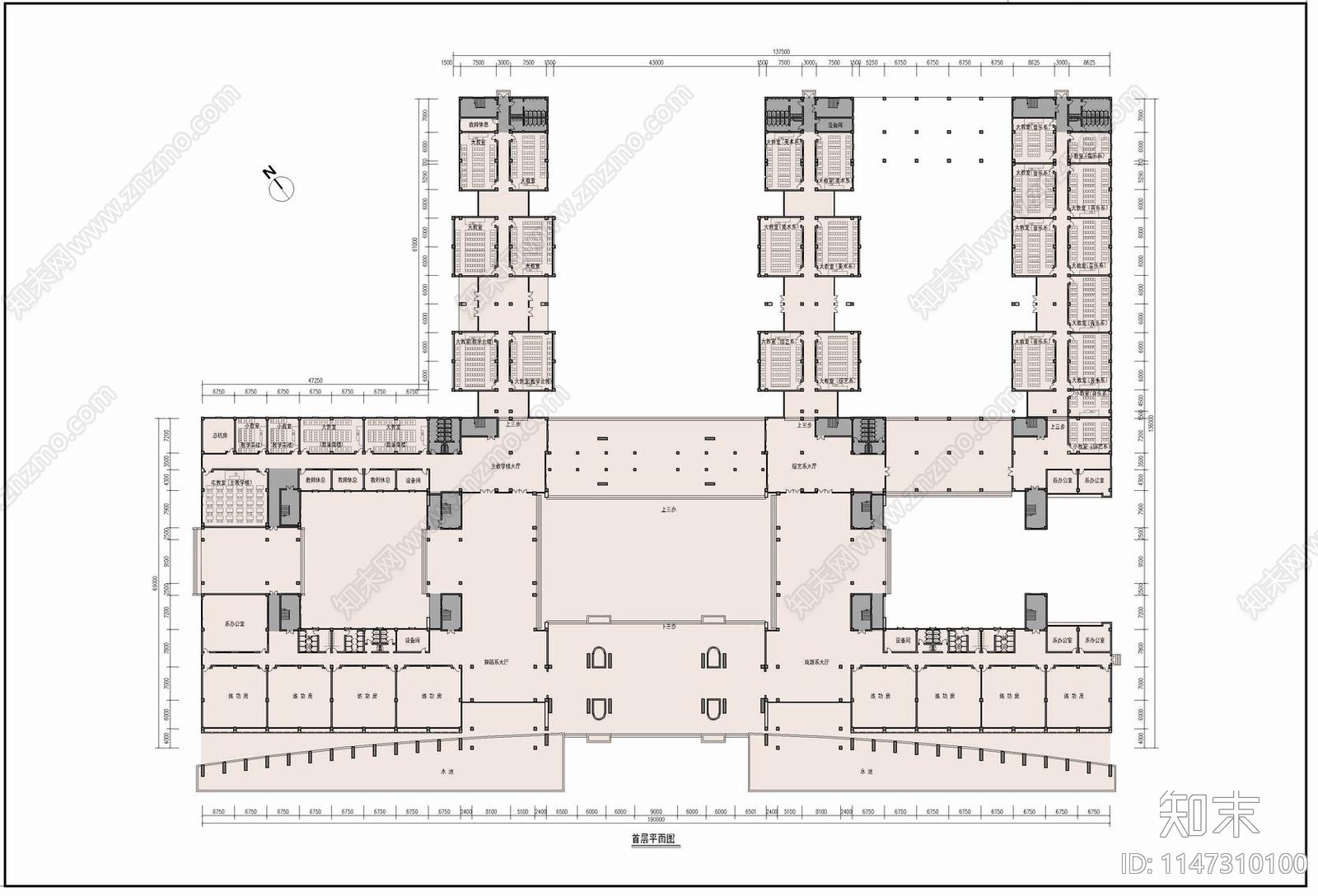 9套大学职业学校教学楼建筑施工图下载【ID:1147310100】