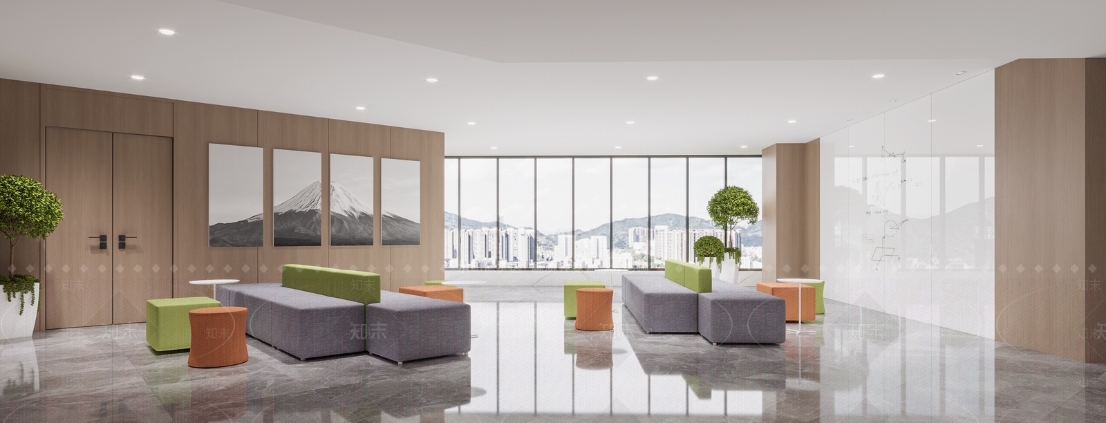 现代办公休闲区3D模型下载【ID:1147313310】