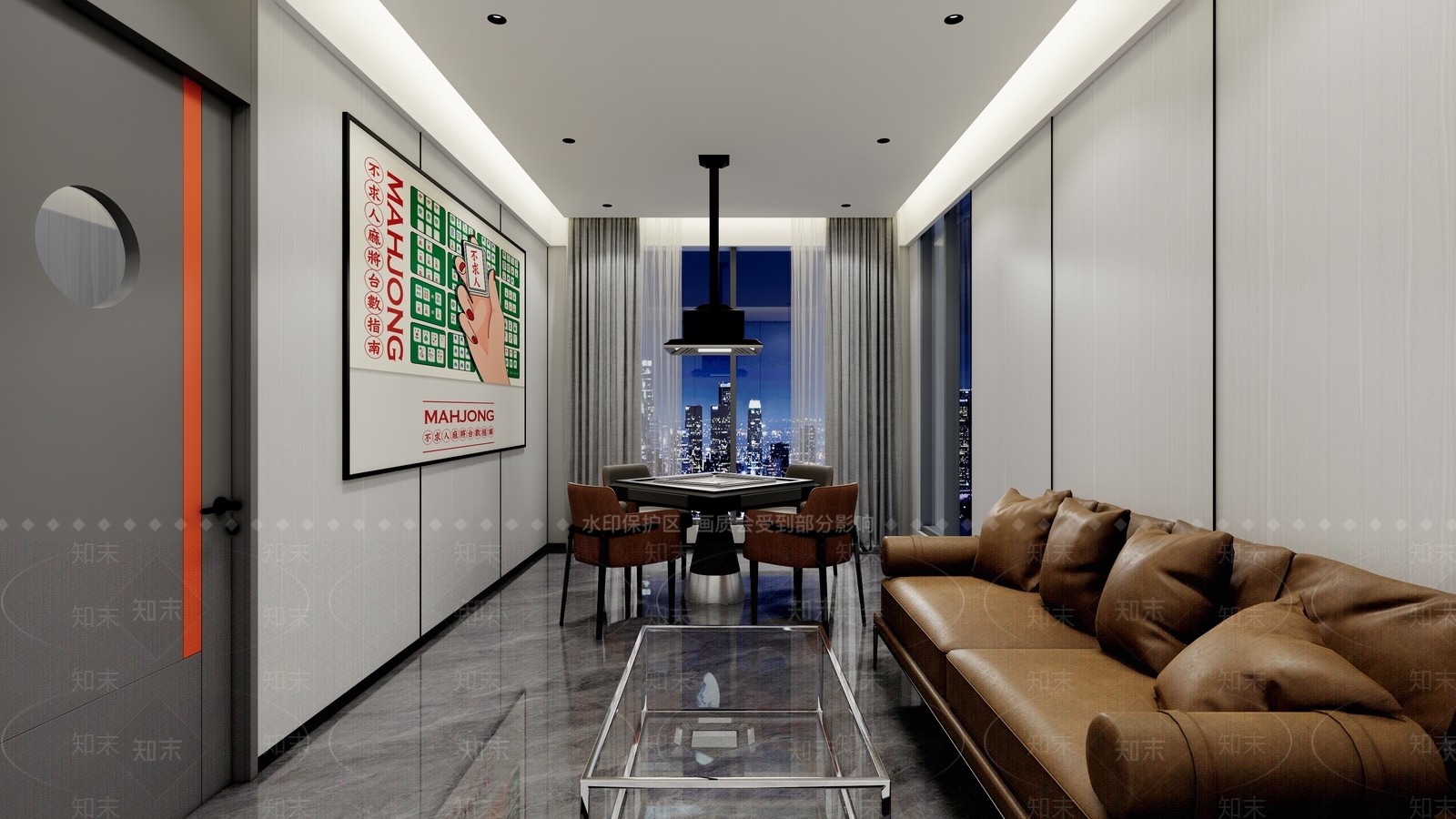 桌球棋牌室SU模型下载【ID:1147314233】