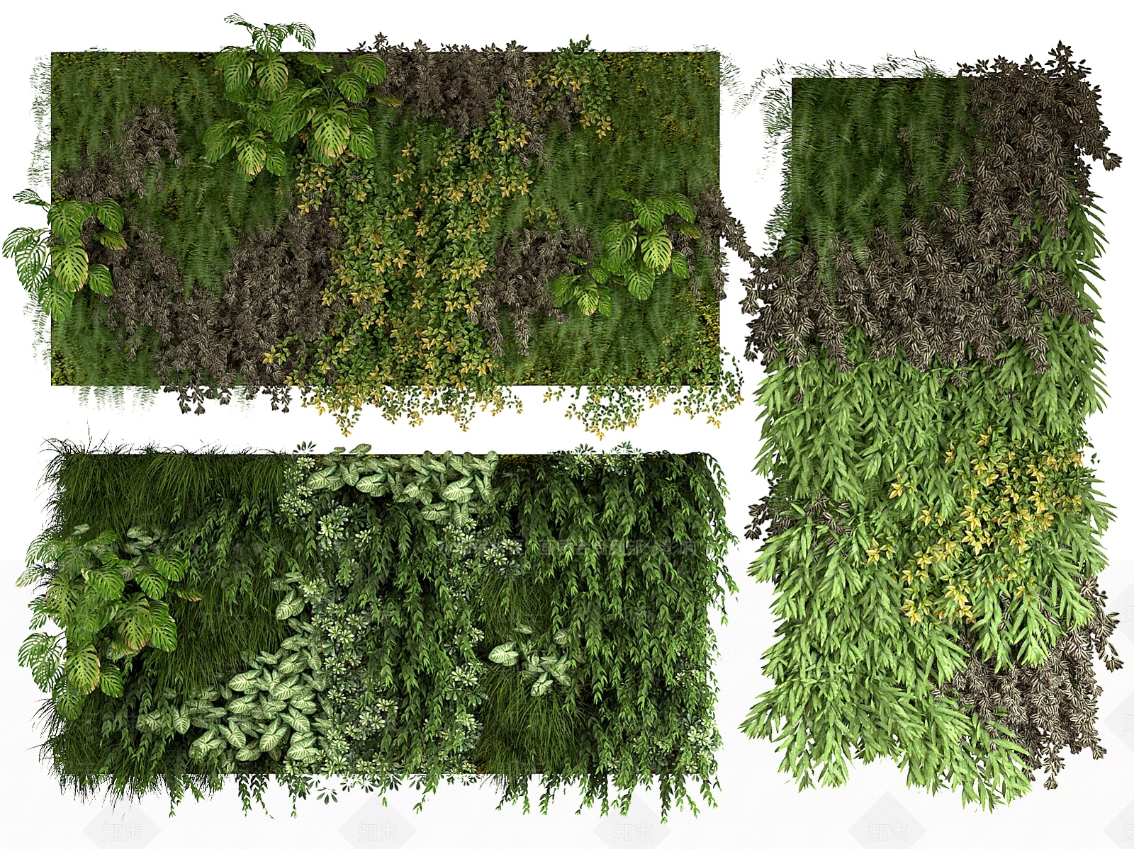 现代绿植墙3D模型下载【ID:1147314454】