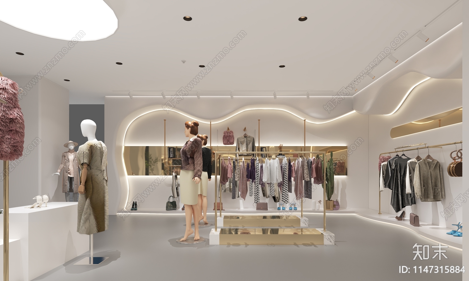 诧寂风服装店3D模型下载【ID:1147315884】