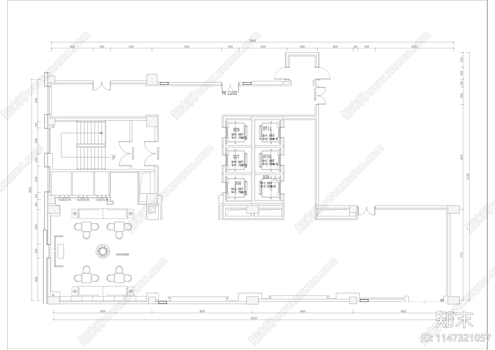 休息区室内施工图下载【ID:1147321057】