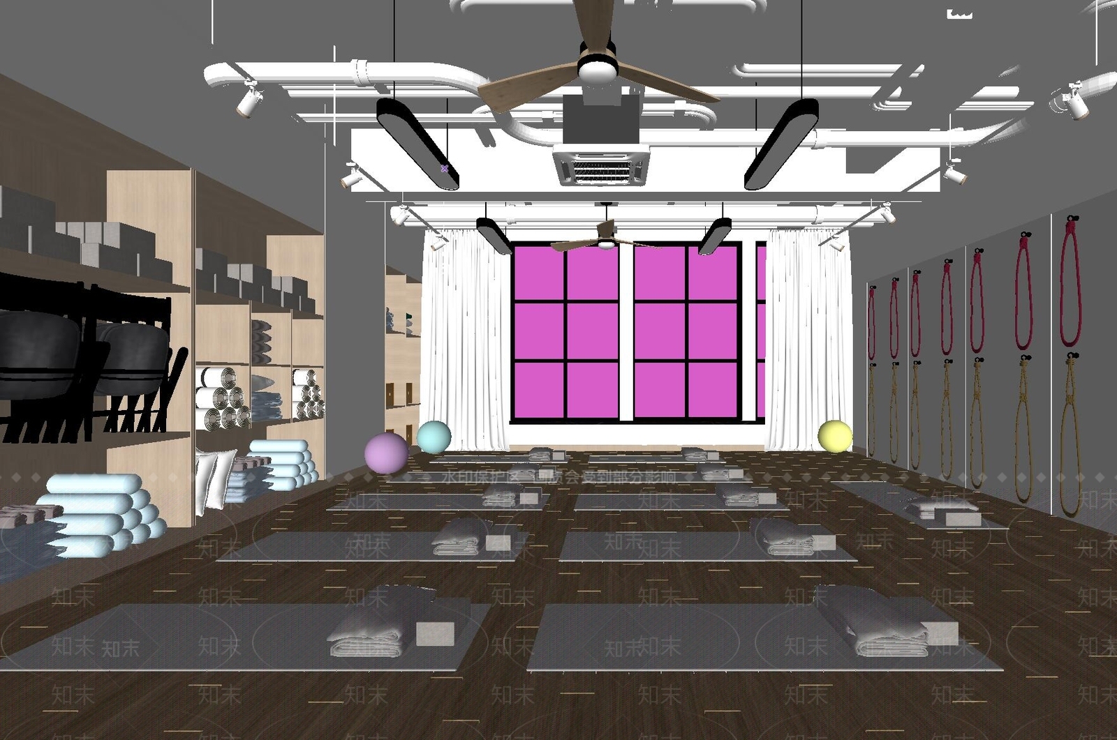 现代瑜伽房SU模型下载【ID:1147329494】
