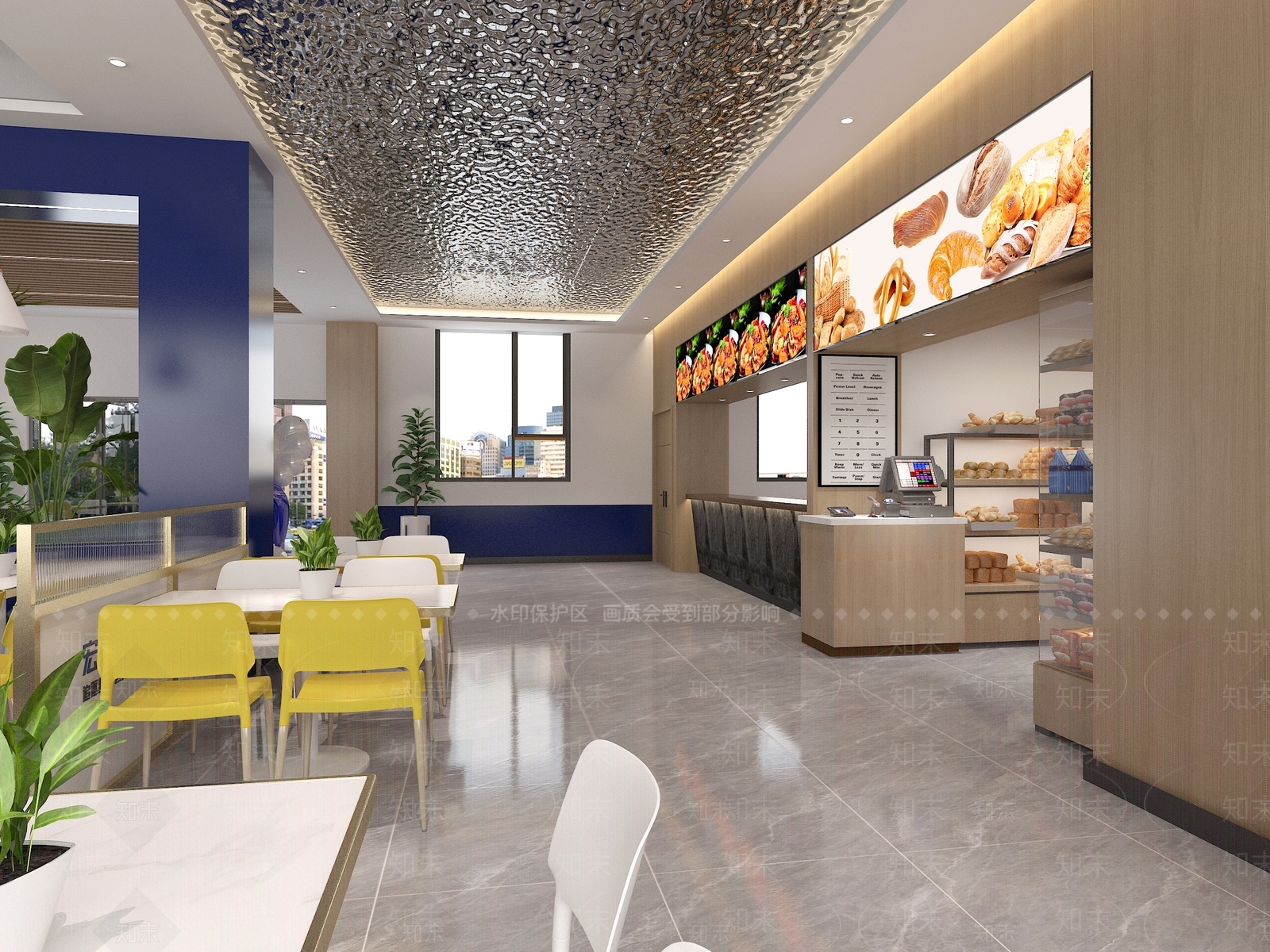 现代风格餐厅食堂3D模型下载【ID:1147329810】