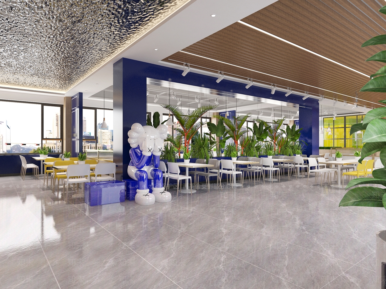 现代风格餐厅食堂3D模型下载【ID:1147329810】