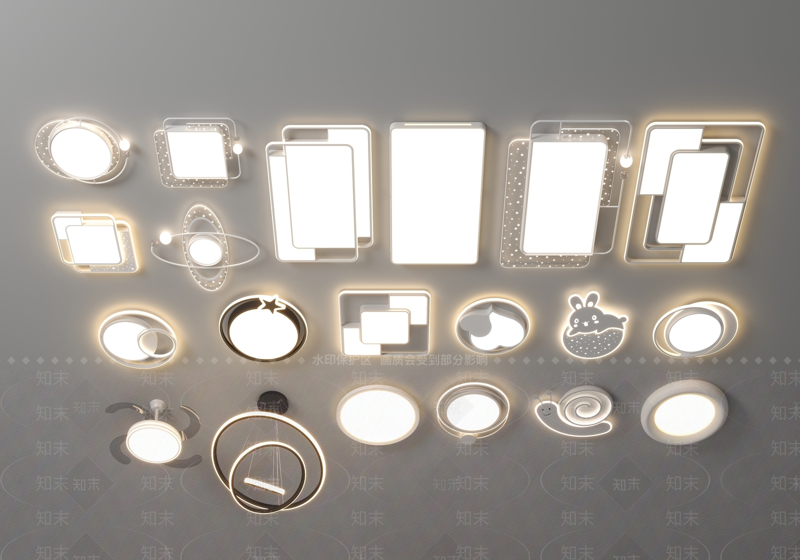 2023流行卧室灯简约现代奶油风灯温馨广东中山吸顶灯具书房灯3D模型下载【ID:1147329974】