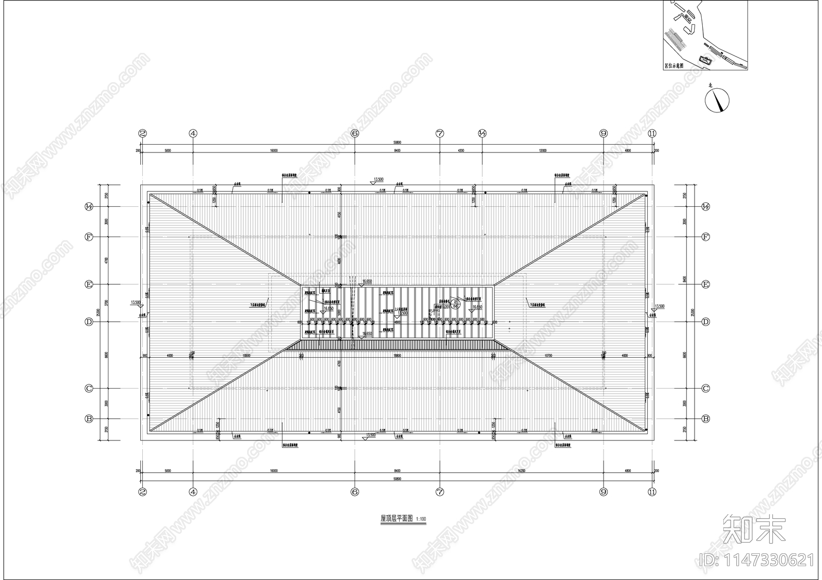 仿古风格游客服务中心建筑cad施工图下载【ID:1147330621】