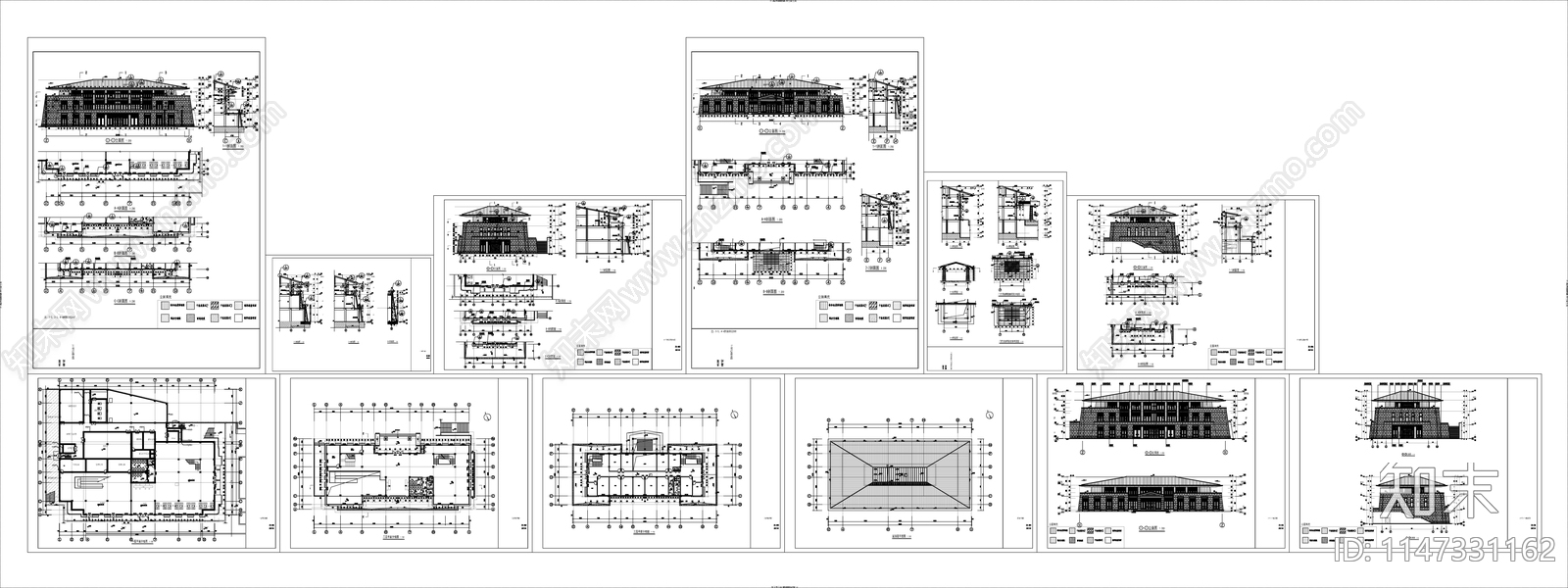 候船游客服务中心建筑cad施工图下载【ID:1147331162】
