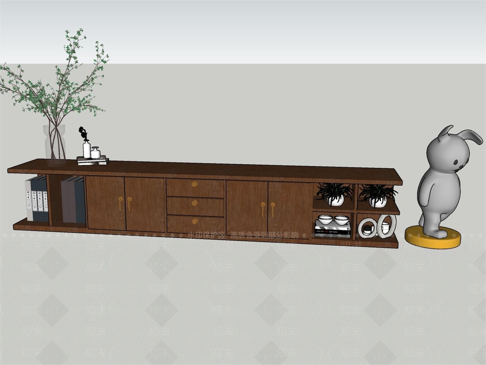 电视机柜体SU模型下载【ID:1147332261】
