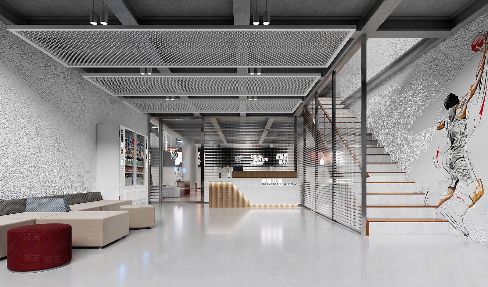 现代篮球馆前台3D模型下载【ID:1147332573】