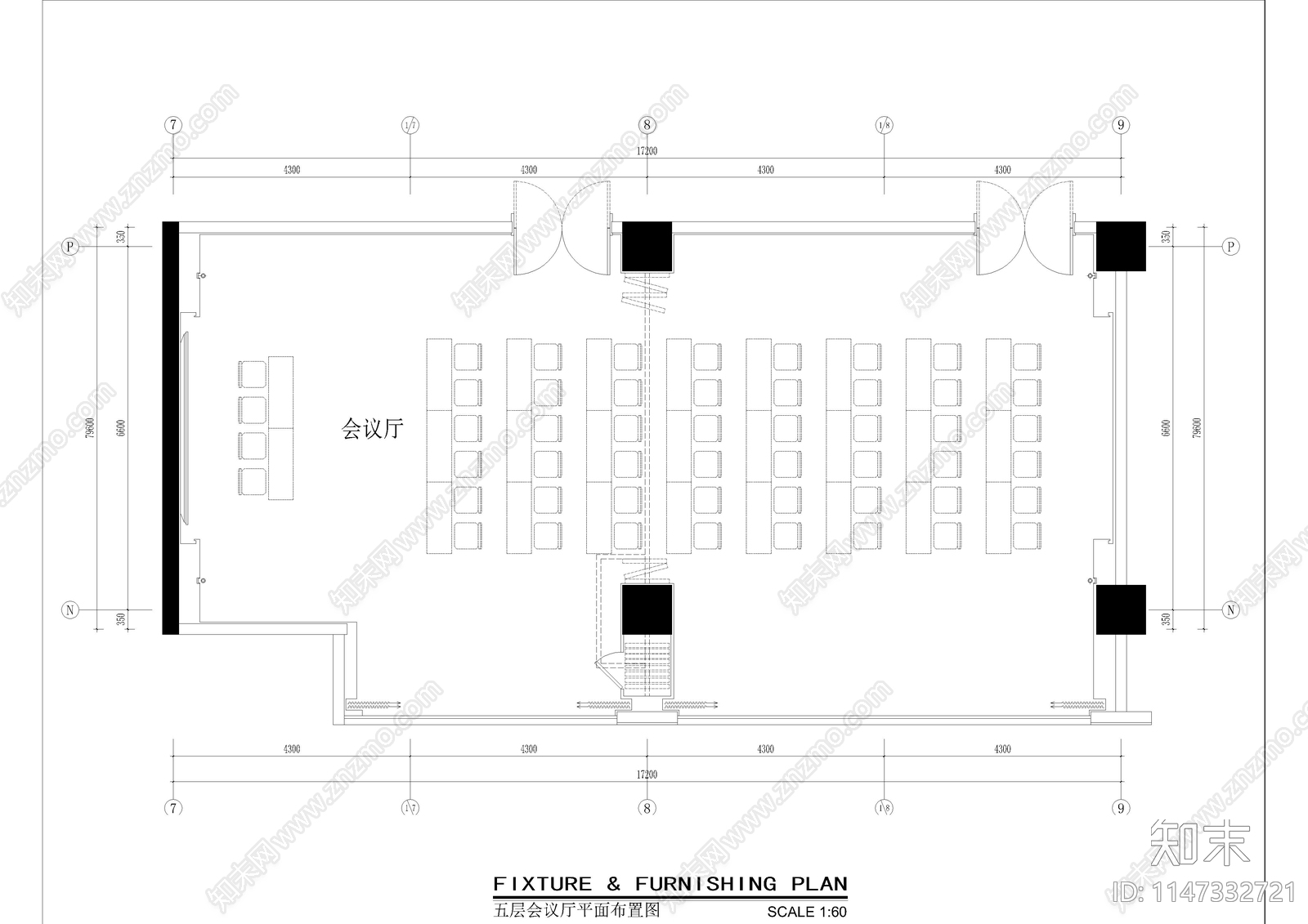 会议室室内cad施工图下载【ID:1147332721】