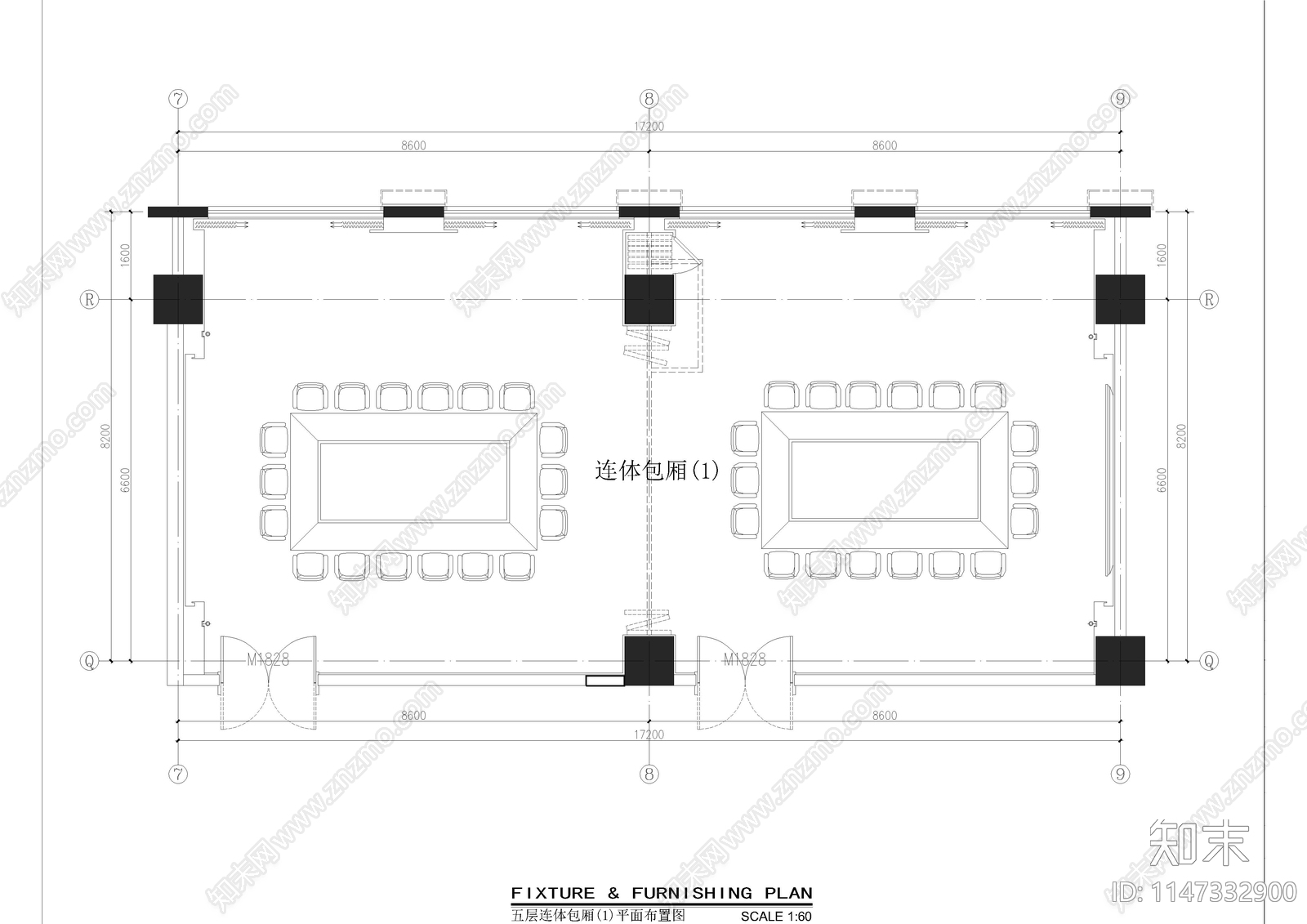 会议室室内cad施工图下载【ID:1147332900】