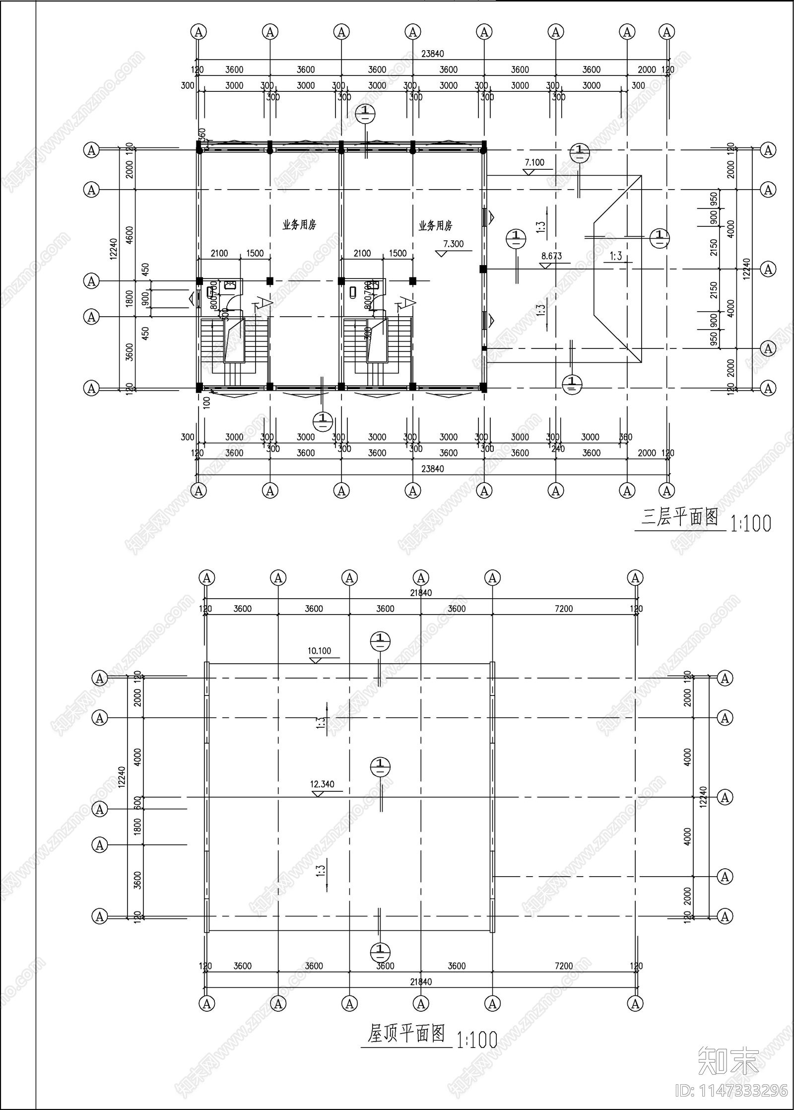 马头墙古建筑cad施工图下载【ID:1147333296】