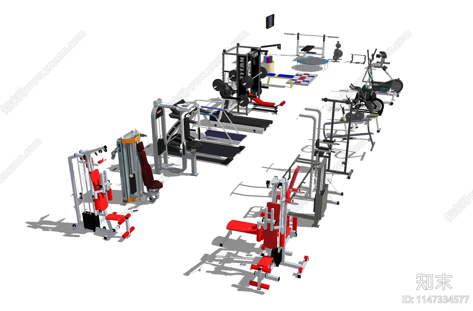 现代健身器械SU模型下载【ID:1147334577】