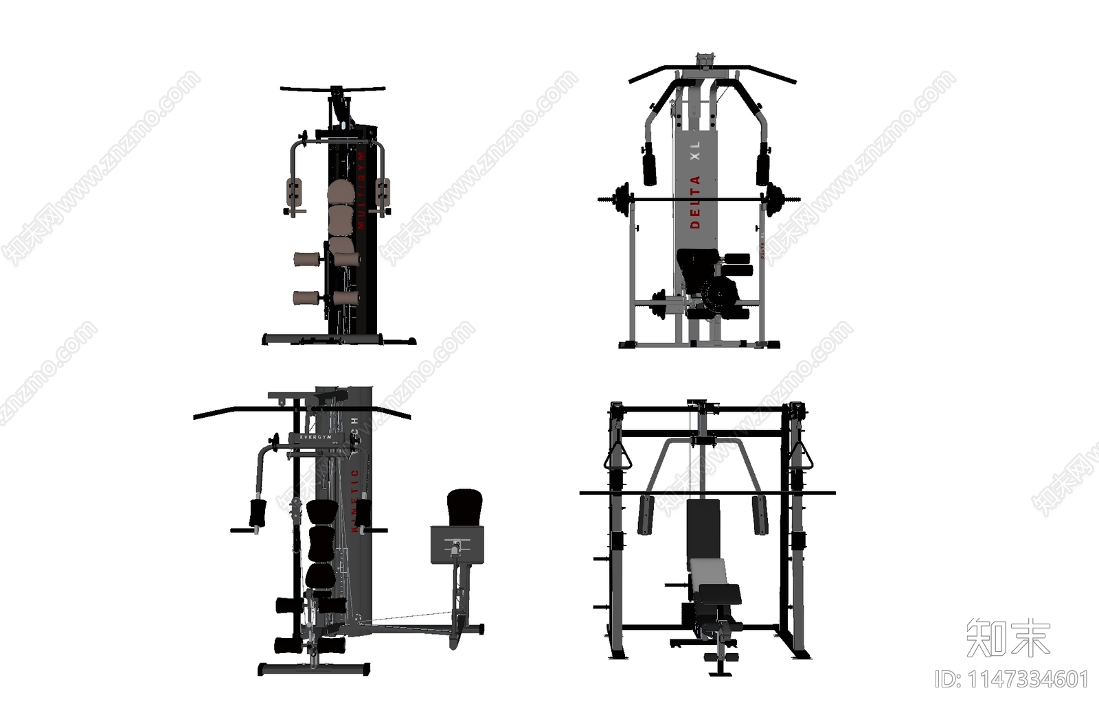 现代健身器械SU模型下载【ID:1147334601】