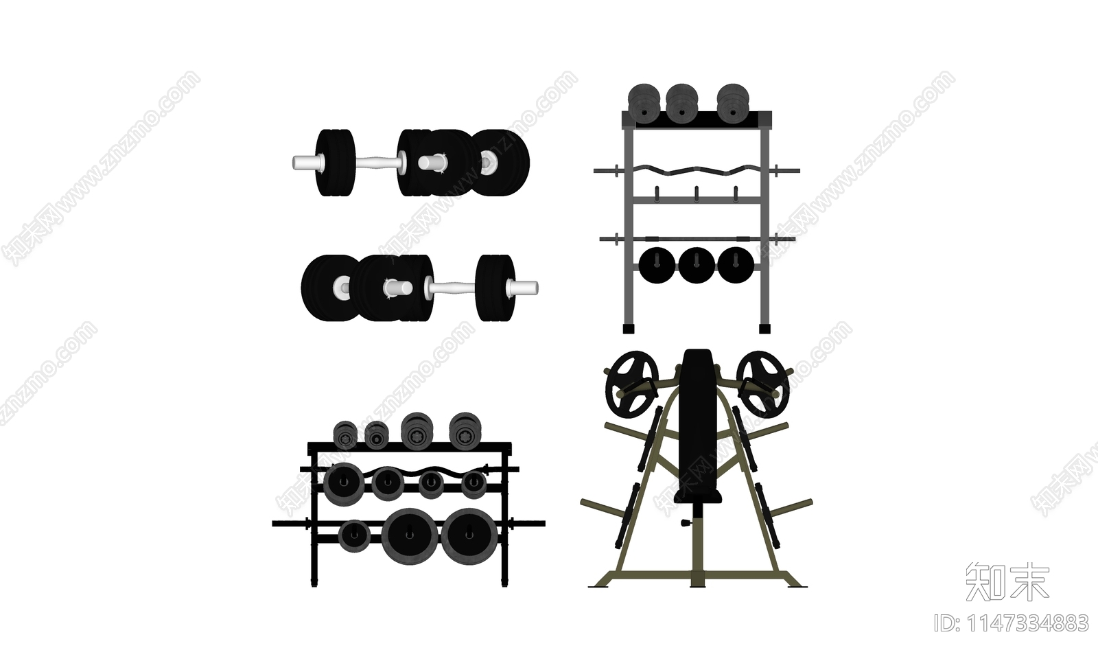 现代健身器械SU模型下载【ID:1147334883】